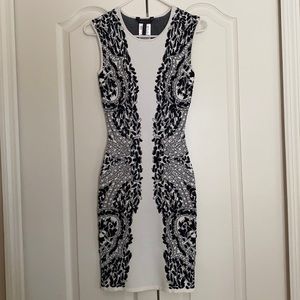 BCBG MaxAzria Black and White Bodycon Dress